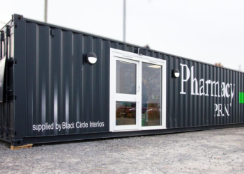 Temporary shipping container pharmacy to meet “immediate need”