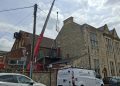 Athenaeum rooflights lifted in by crane