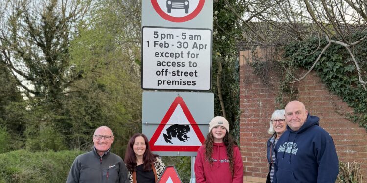 Community supports toad patrol with new sign