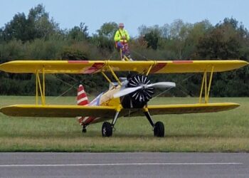 Charity supporter gives back with 75th birthday wing walk